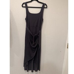 Quince Tencel Wrap Jersey Side Tie Midi Dress (S)